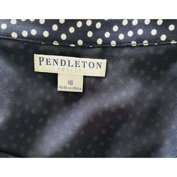 Pendleton Yacht Club Navy Polka Dot Pleated Classic Preppy A Line Skirt 16P - Picture 3 of 10
